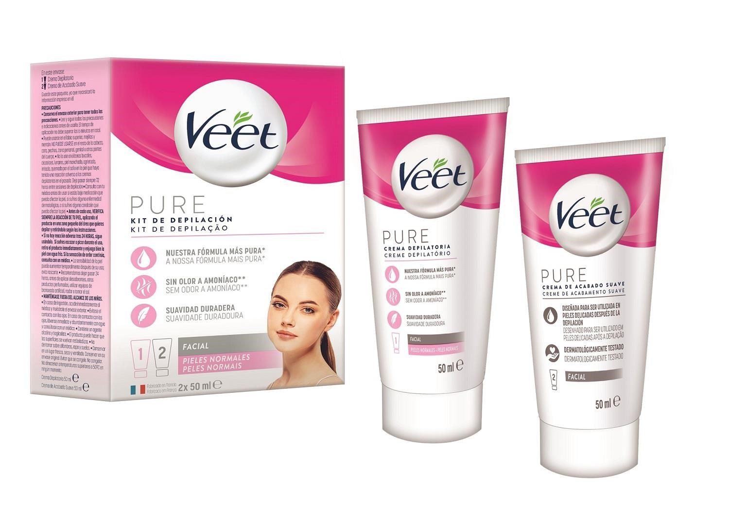 Kit de depilación facial Veet ¡menos químicos y sin amoníaco!